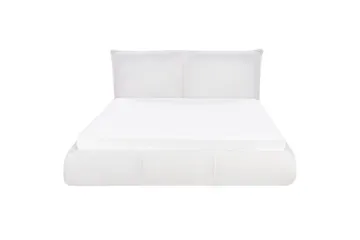 Dubbelsäng Beliani Vinay med lamellram Beige, 160x200 cm White 160x200 - Møbler - Senger - Dobbeltsenger