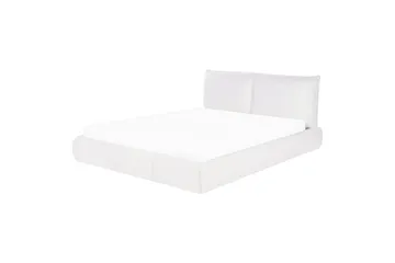Dubbelsäng Beliani Vinay med lamellram Beige, 160x200 cm White 160x200 - Møbler - Senger - Dobbeltsenger