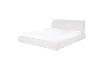 Dubbelsäng Beliani Vinay med lamellram Beige, 160x200 cm White 180x200 - Møbler - Senger - Dobbeltsenger