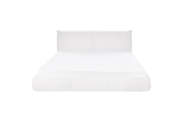 Dubbelsäng Beliani Vinay med lamellram Beige, 160x200 cm White 180x200 - Møbler - Senger - Dobbeltsenger