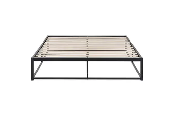 Dubbelsäng Beliani Viry med lamellram Svart, 140x200 cm Black 140x200 - Møbler - Senger - Sengeramme & sengestamme