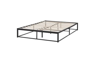 Dubbelsäng Beliani Viry med lamellram Svart, 140x200 cm Black 140x200 - Møbler - Senger - Sengeramme & sengestamme