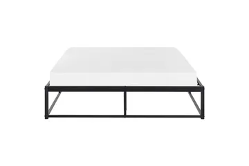 Dubbelsäng Beliani Viry med lamellram Svart, 140x200 cm Black 140x200 - Møbler - Senger - Sengeramme & sengestamme