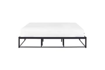 Dubbelsäng Beliani Viry med lamellram Svart, 140x200 cm Black 180x200 - Møbler - Senger - Sengeramme & sengestamme