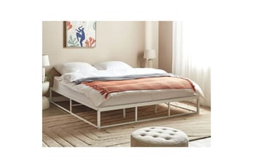 Dubbelsäng Beliani Viry med lamellram Svart, 140x200 cm White 180x200 - Møbler - Senger - Dobbeltsenger