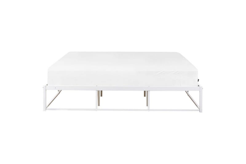 Dubbelsäng Beliani Viry med lamellram Svart, 140x200 cm White 180x200 - Møbler - Senger - Dobbeltsenger