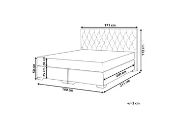 Dulcina Sengramme 160x200 cm - Grå - Møbler - Senger - Kontinentalsenger