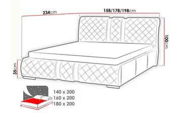 Dynir Sengeramme 140x200 cm - Hvit - Møbler - Senger - Senger med oppbevaring