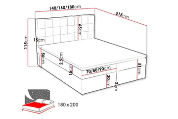 Eirado Kontinentalseng 180x200 cm - Beige - Møbler - Senger - Kontinentalsenger