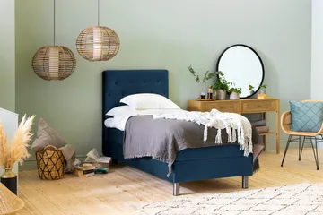 Ella Sengepakke 180x200cm Dypheftet - Mørkeblå / Fløyel - Møbler - Senger - Kontinentalsenger