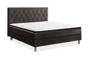 Ella Sengepakke 90x200cm Dypheftet Gavl - Mørkegrå / fløyel - Møbler - Senger - Kontinentalsenger