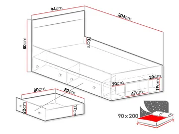 Elvaren Sengeramme 90x200 cm - Møbler - Senger - Senger med oppbevaring