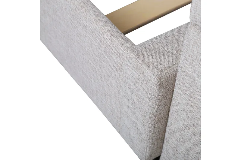 Emilia Sengepakke – Sengeramme 120x200 i Stoff med Sengegavl + Overmadrass med Fasthetsgrad - Beige - Møbler - Senger - Sengeramme & sengestamme