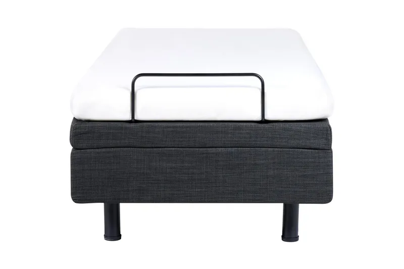 Enkelsäng Beliani Duke Beige-Svart Grey - Møbler - Senger - Regulerbare senger