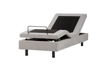 Enkelsäng Beliani Duke II Beige-Svart, 80x200 cm Grey - Møbler - Senger - Regulerbare senger