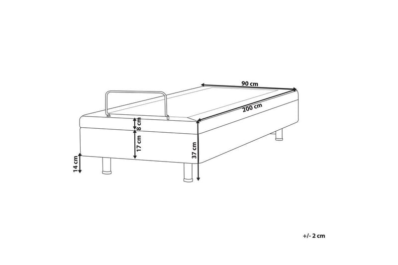 Enkelsäng Beliani Duke II Ljusbeige, 90x200 cm Beige - Møbler - Senger - Regulerbare senger