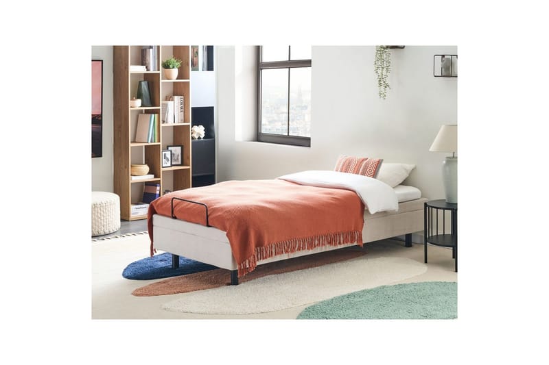 Enkelsäng Beliani Duke II Ljusbeige, 90x200 cm Beige - Møbler - Senger - Regulerbare senger