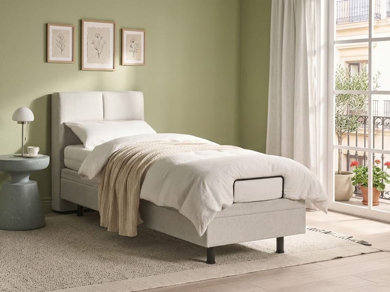 Enkelseng Viceroy 80x200 cm - Lys beige - Møbler - Senger - Regulerbare senger