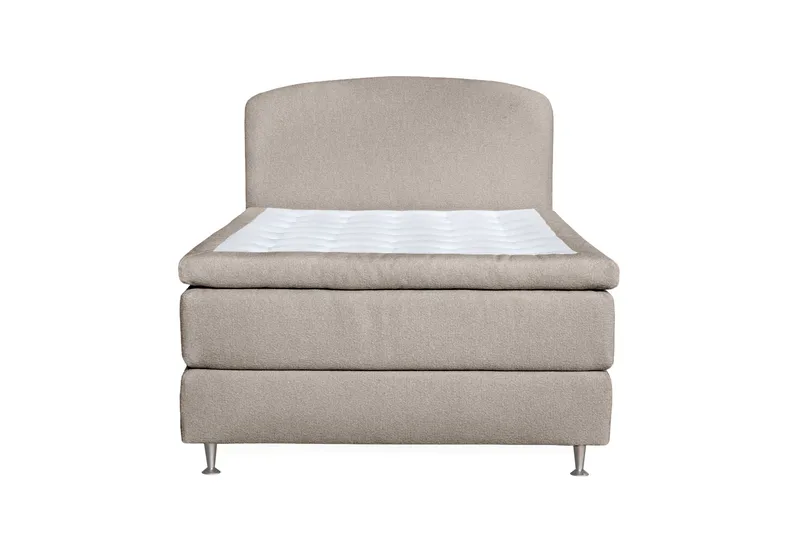 Oslo Lyx Sengpakke Kontinentalseng 120x200 cm Curved Sengegavl, Beige