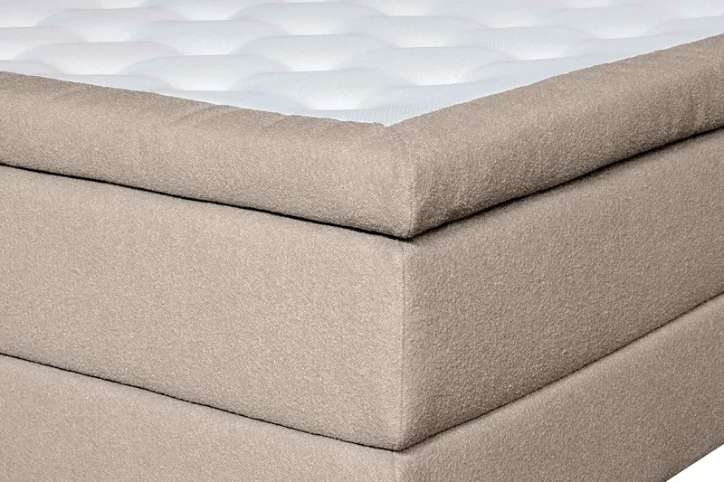 Oslo Lyx Sengpakke Kontinentalseng 120x200 cm Curved Sengegavl - Beige - Møbler - Senger - Enkeltsenger