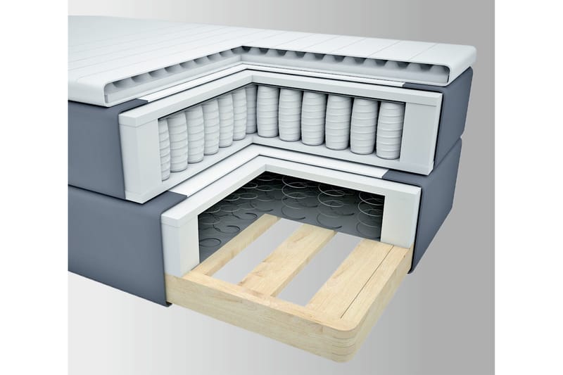 Select No 2 Komplett Sengepakke 120x200 - Lysegrå/Svarta Ben - Møbler - Senger - Enkeltsenger