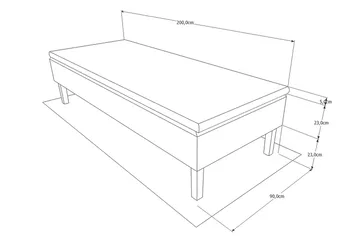 Viken Bas Rammeseng 80X200Cm - Grå, Konisk Eikeben - Møbler - Senger - Enkeltsenger