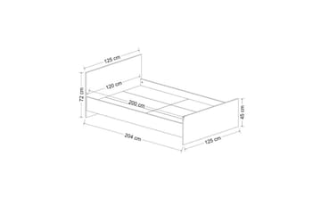 Enkeltsengramme Fruitland Sengestamme Hvit - 125 x 72 x 204 cm - Møbler - Senger - Sengeramme & sengestamme