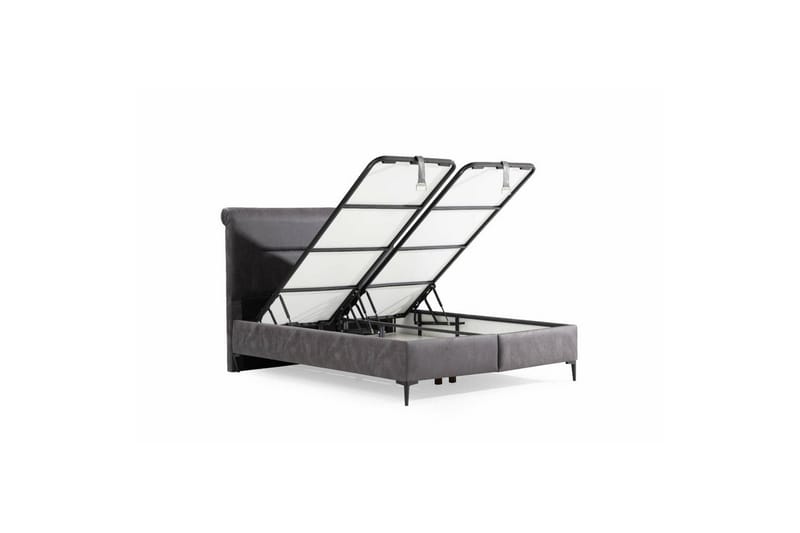 Enkeltsengunderdel og Hodegjerde Matbar Mørk Grå - 100 x 38 x 200 cm - Møbler - Senger - Sengeramme & sengestamme