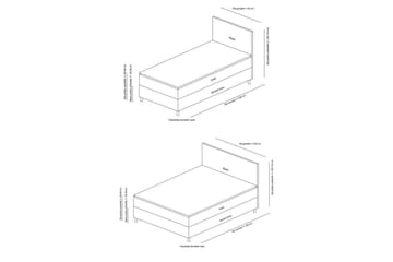 Enkeltsengunderdel og Hodegjerde Selora Brun - 120 x 110 x 200 cm - Møbler - Senger - Sengeramme & sengestamme