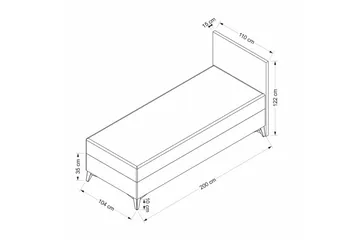 Enkeltsengunderdel og Hodegjerde Sorang Grå - 104 x 35 x 200 cm - Møbler - Senger - Komplett sengepakke