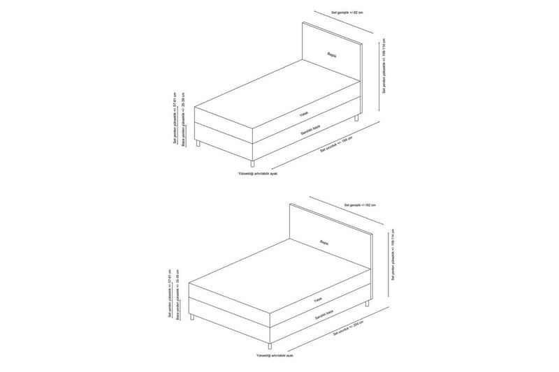 Enkeltsengunderdel og Hodegjerde Sudamal Brun - 120 x 110 x 200 cm - Møbler - Senger - Sengeramme & sengestamme