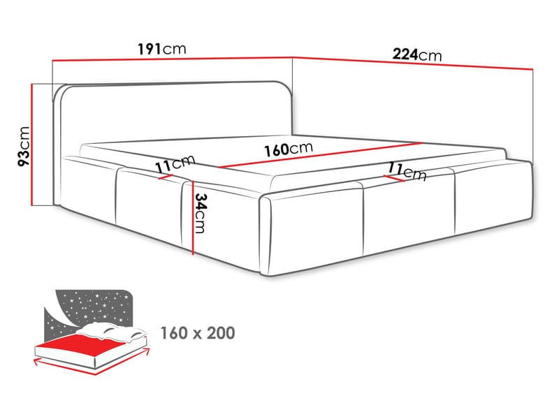 Envik sengeramme 160x200 cm - Grønn - Møbler - Senger - Senger med oppbevaring