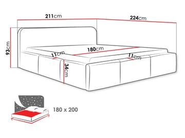 Envik sengeramme 180x200 cm - Blå - Møbler - Senger - Senger med oppbevaring