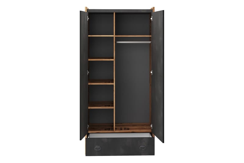 Evorana Møbelsett For Soverom - Brun/Mørk Grå - Møbler - Senger - Møbelsett til soverom