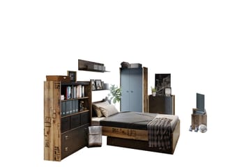 Evorana Møbelsett For Soverom - Brun/Mørk Grå - Møbler - Senger - Møbelsett til soverom