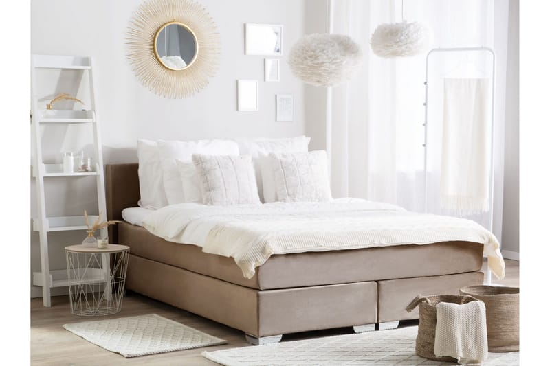 Filipa Sengramme 180x200 cm - Beige/Sølv - Møbler - Senger - Sengeramme & sengestamme