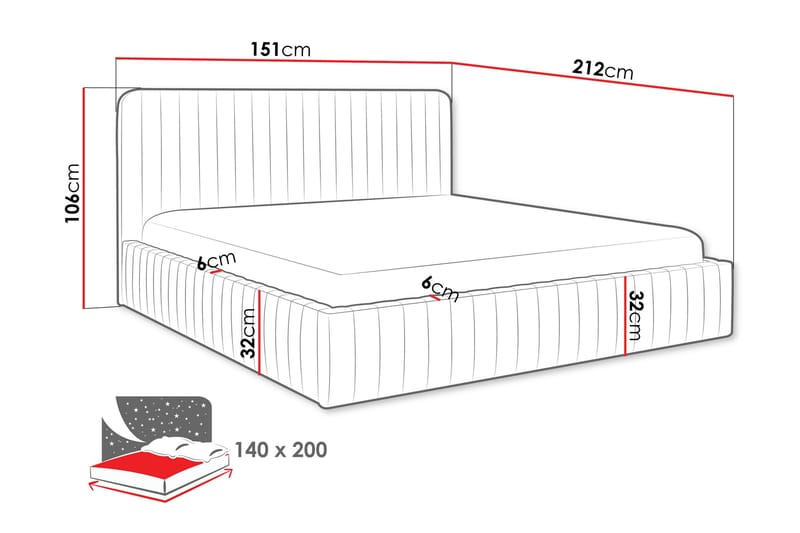 Flanna Sengeramme 140x200 cm - Lys grå - Møbler - Senger - Sengeramme & sengestamme