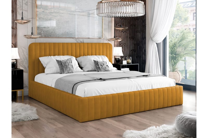 Flanna Sengeramme 160x200 cm - Gul - Møbler - Senger - Sengeramme & sengestamme