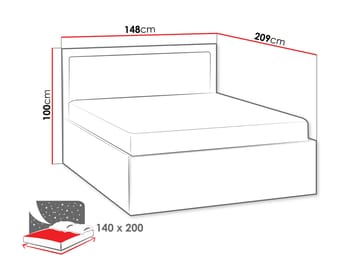 Fonti Sengeramme 140x200 cm med Oppbevaring og Løftefunksjon - Brun|svart - Møbler - Senger - Sengeramme & sengestamme