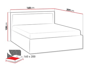 Fonti Sengeramme 160x200 cm med Oppbevaring og Løftefunksjon - Brun|svart - Møbler - Senger - Sengeramme & sengestamme