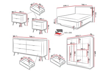 Forba Møbelsett til Soverom - Beige - Møbler - Senger - Møbelsett til soverom