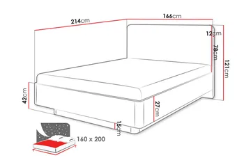 Forba Sengeramme 160x200 cm i Bouclé med Sengegavl og Treramme - Beige - Møbler - Senger - Sengeramme & sengestamme