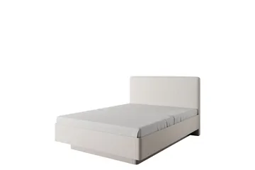 Forba Sengeramme 160x200 cm i Bouclé med Sengegavl og Treramme - Beige - Møbler - Senger - Sengeramme & sengestamme