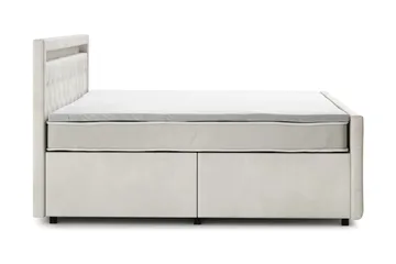 Franco Light komplett sengesett med oppbevaring LED-belysning 180x200 cm - Beige - Møbler - Senger - Kontinentalsenger