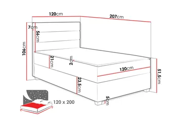 Frodsham Sengepakke Oppbevaringsseng 120x200 cm - Blå - Møbler - Senger - Komplett sengepakke