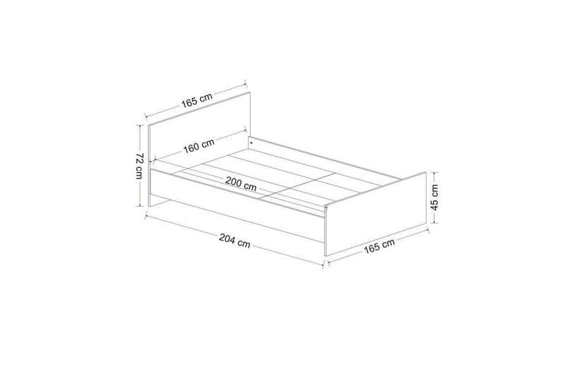 Fruitland Sengeramme 160x200 cm - Hvit - Møbler - Senger - Sengeramme & sengestamme