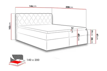 Gabin Sengpakke Kontinentalseng 140x200 cm - Grønn - Møbler - Senger - Kontinentalsenger