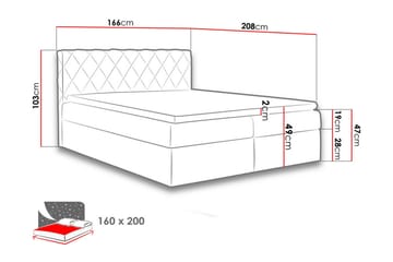 Gabin Sengpakke Kontinentalseng 160x200 cm - Rød - Møbler - Senger - Kontinentalsenger