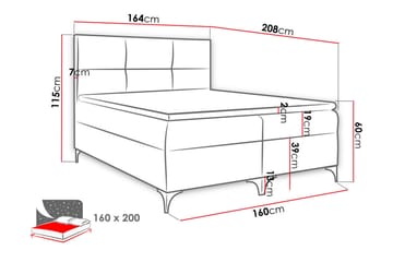 Galtebol Sengpakke Kontinentalseng 160x200 cm - Blå - Møbler - Senger - Kontinentalsenger