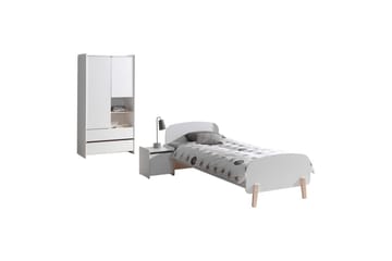 Garderobe med seng nattbord Kiddy - Møbler - Senger - Møbelsett til soverom